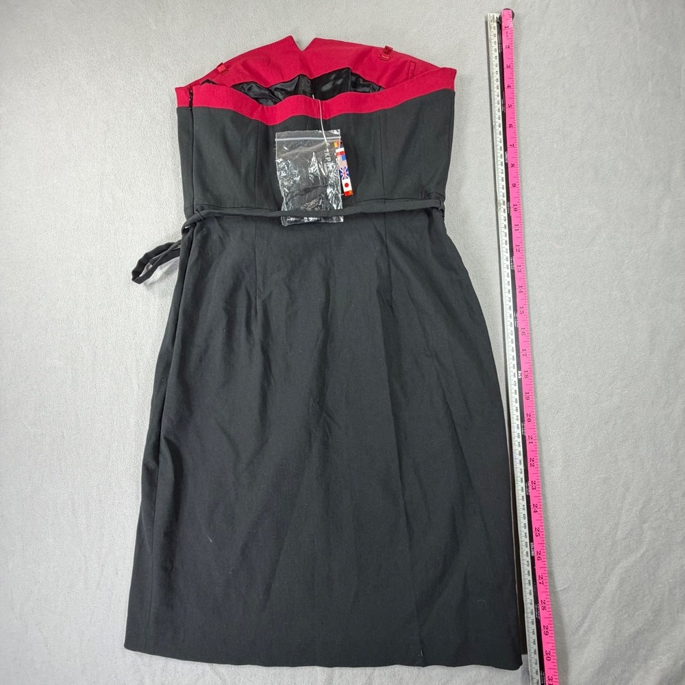 Express Strapless‎ Mini Dress Womens Small Black Red Tie Waist Party NWT - Picture 5 of 11
